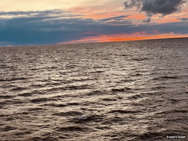 Lake Winnipeg near Grand Beach at sunset, away from Kelly’s Chalet
