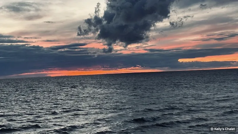 The evening horizon over Lake Winnipeg near Grand Beach, away from the chalet