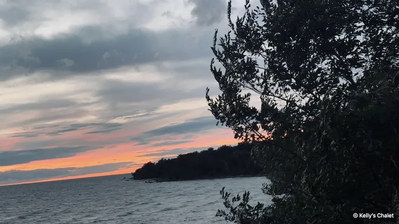 Lake Winnipeg near Grand Beach at sunset, away from Kelly’s Chalet