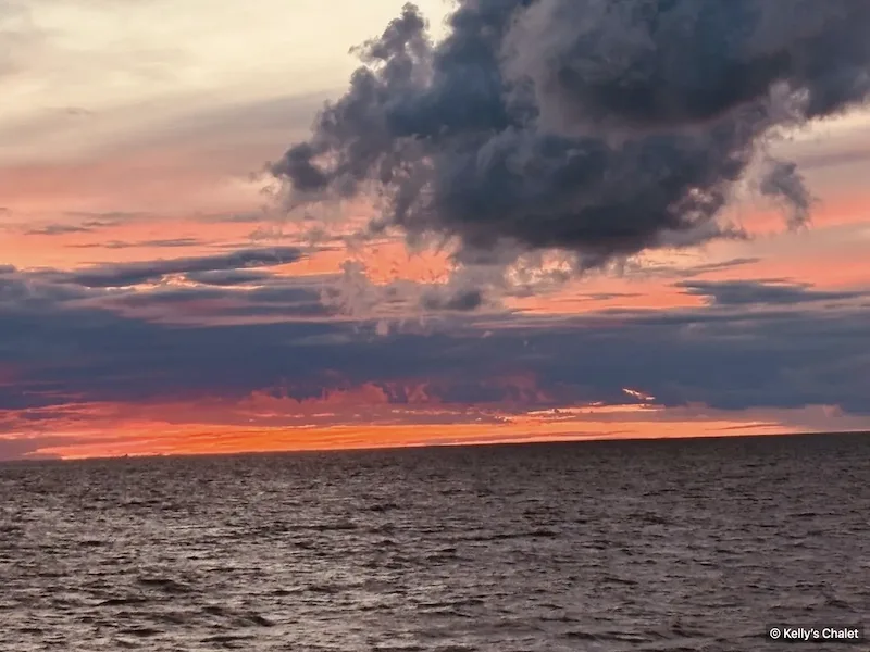 Lake Winnipeg near Grand Beach at sunset, away from Kelly’s Chalet